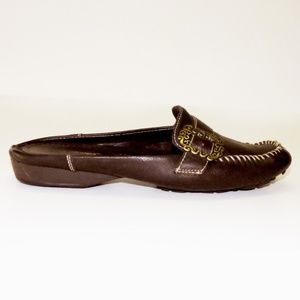 BareTraps Pixy Women's Shoes Size 8.5 M Brown Mule Loafers Leather Uppers